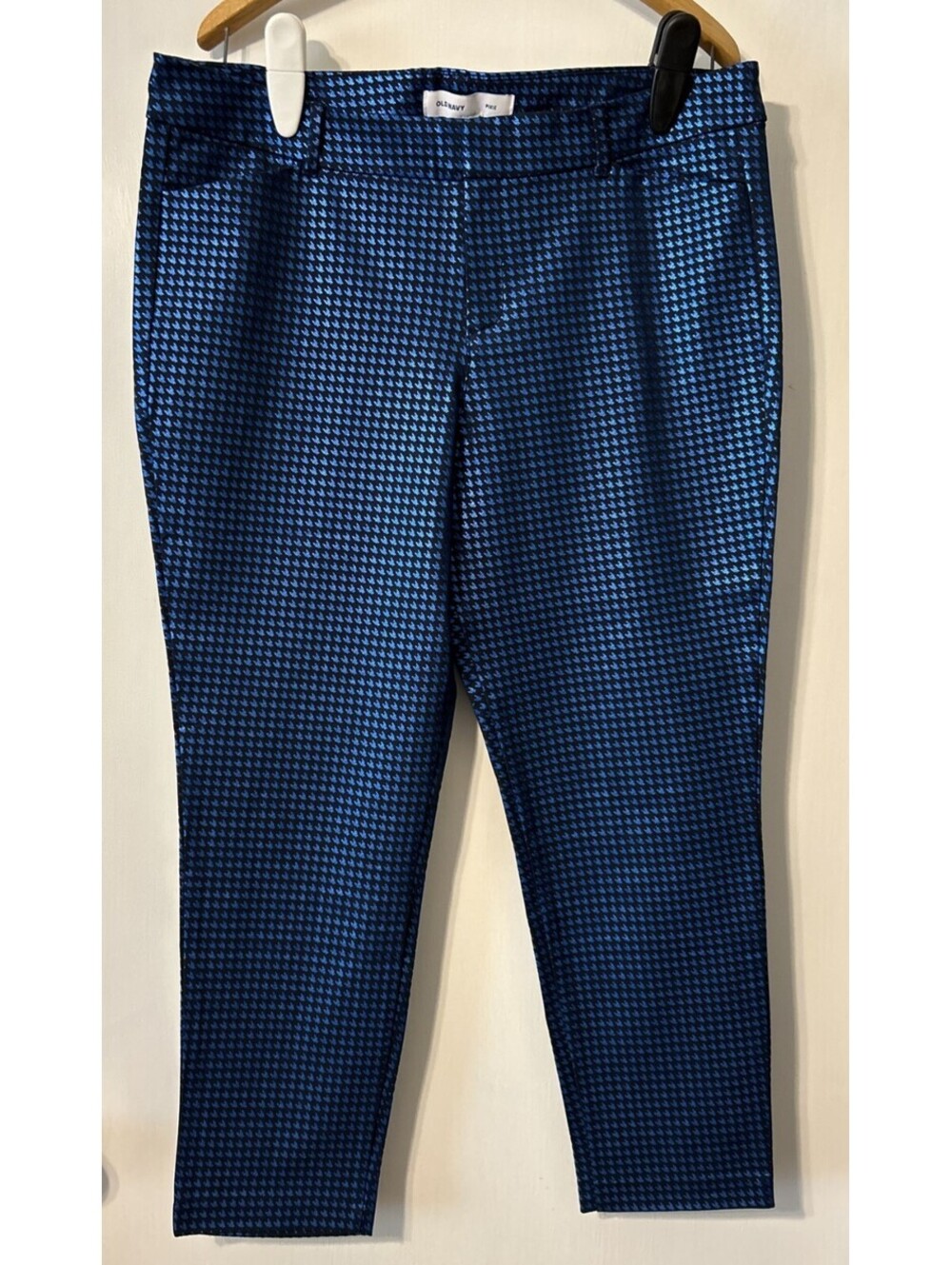 Old Navy Pants Size 16 Pixie Metallic Blue Black Mid Rise Ankle Herringbone